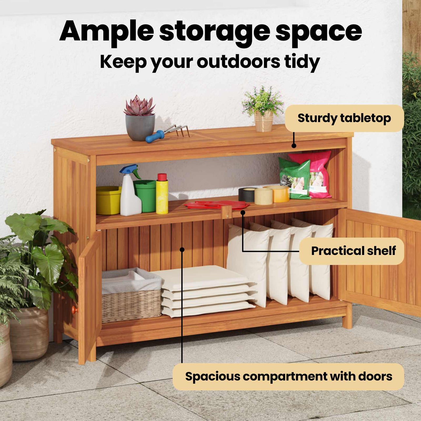 Garden Console Table 110x35x75 cm Solid Wood Acacia