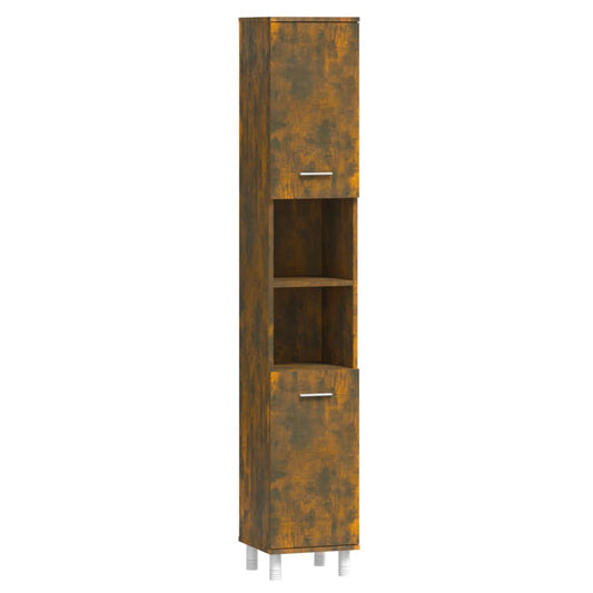 Bathroom Cabinet Smoked Oak 30x30x179 cm Engineered Wood Bathroom Cabinet Smoked Oak 30x30x179 cm Engineered Wood