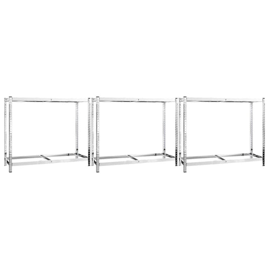 2-Layer Tire Rack 3 pcs Silver 110x40x110 cm Steel 2-Layer Tire Rack 3 pcs Silver 110x40x110 cm Steel