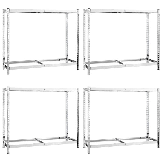 2-Layer Tire Rack 4 pcs Silver 110x40x110 cm Steel 2-Layer Tire Rack 4 pcs Silver 110x40x110 cm Steel