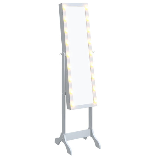 Free-Standing Mirror with LED White 34x37x146 cm Free-Standing Mirror with LED White 34x37x146 cm