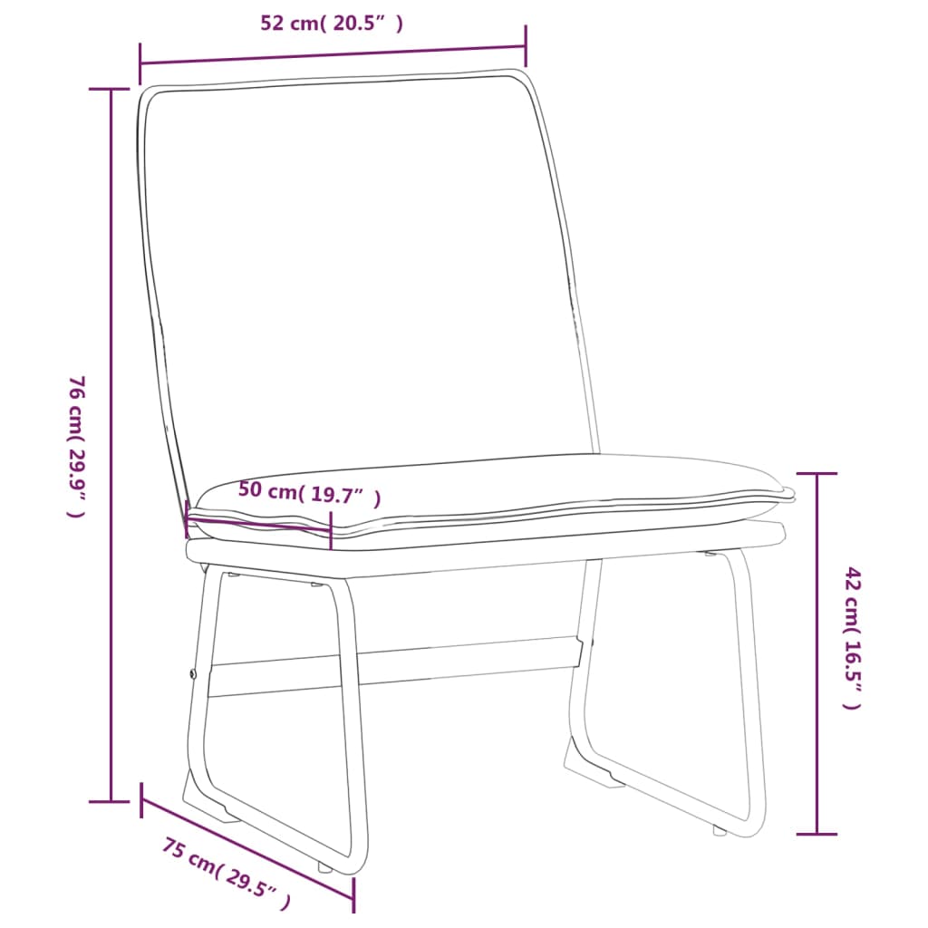 Lounge Chair Blue 52x75x76 cm Fabric