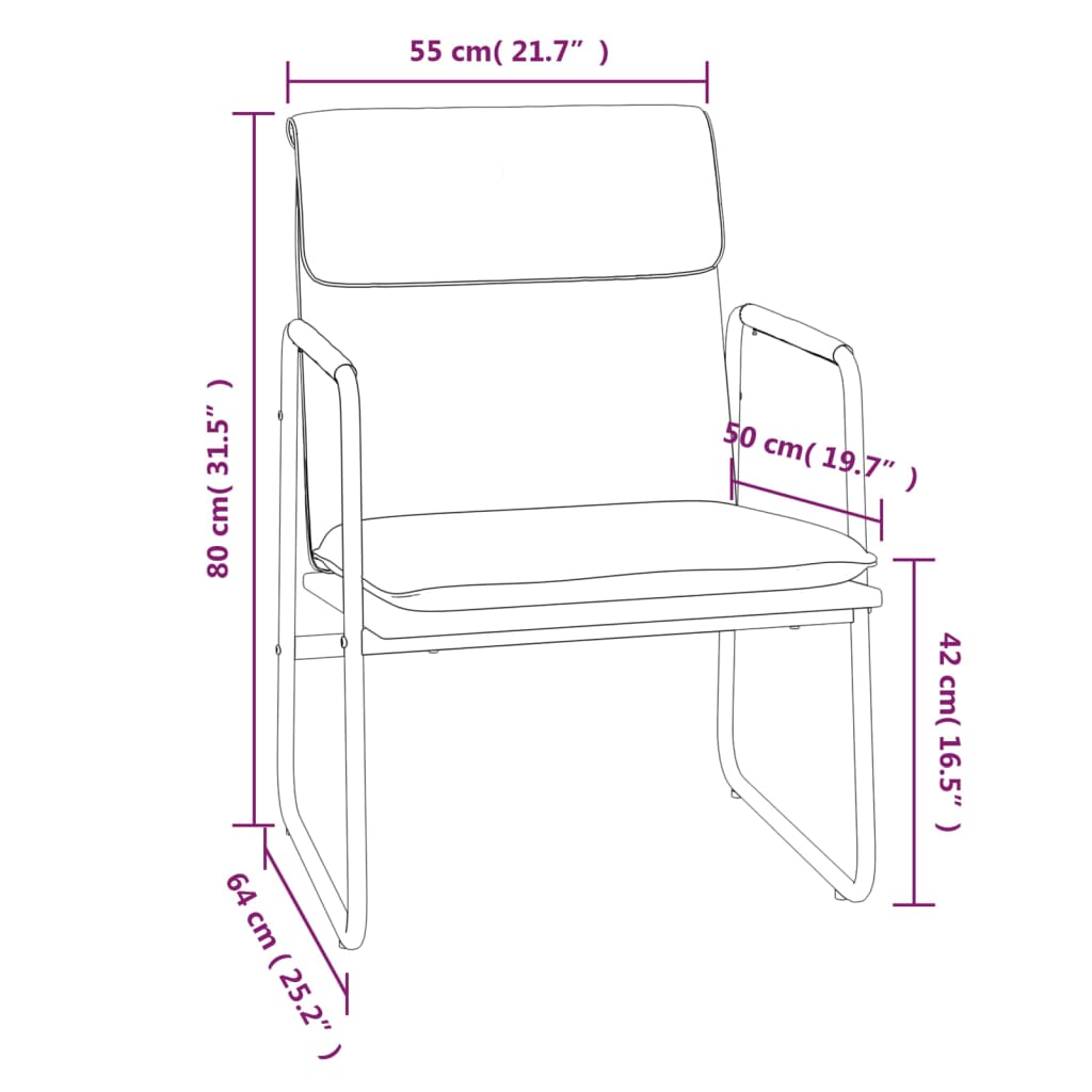 Lounge Chair Cream 55x64x80 cm Faux Leather
