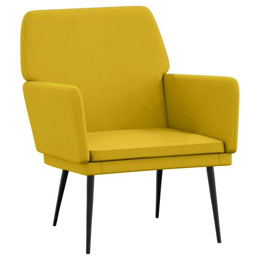 Armchair Yellow 62x79x79 cm Velvet Armchair Yellow 62x79x79 cm Velvet