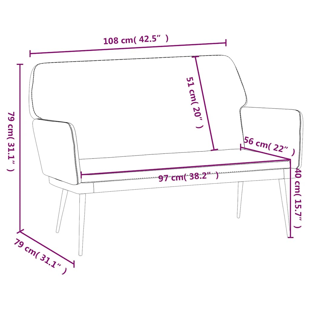 Bench Wine Red 108x79x79 cm Velvet