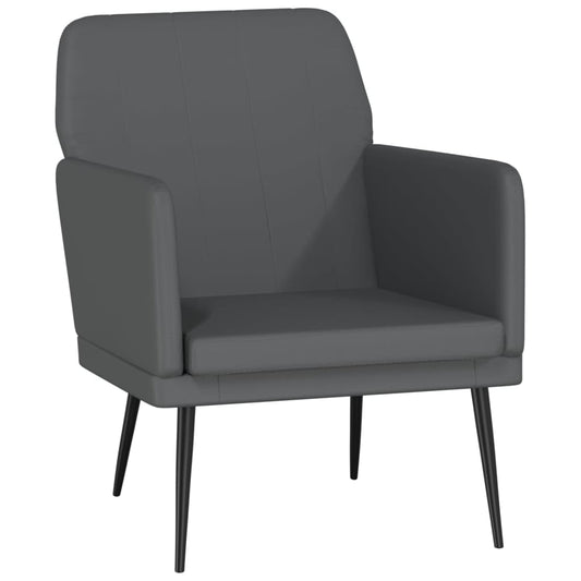 Armchair Grey 61x78x80 cm Faux Leather Armchair Grey 61x78x80 cm Faux Leather