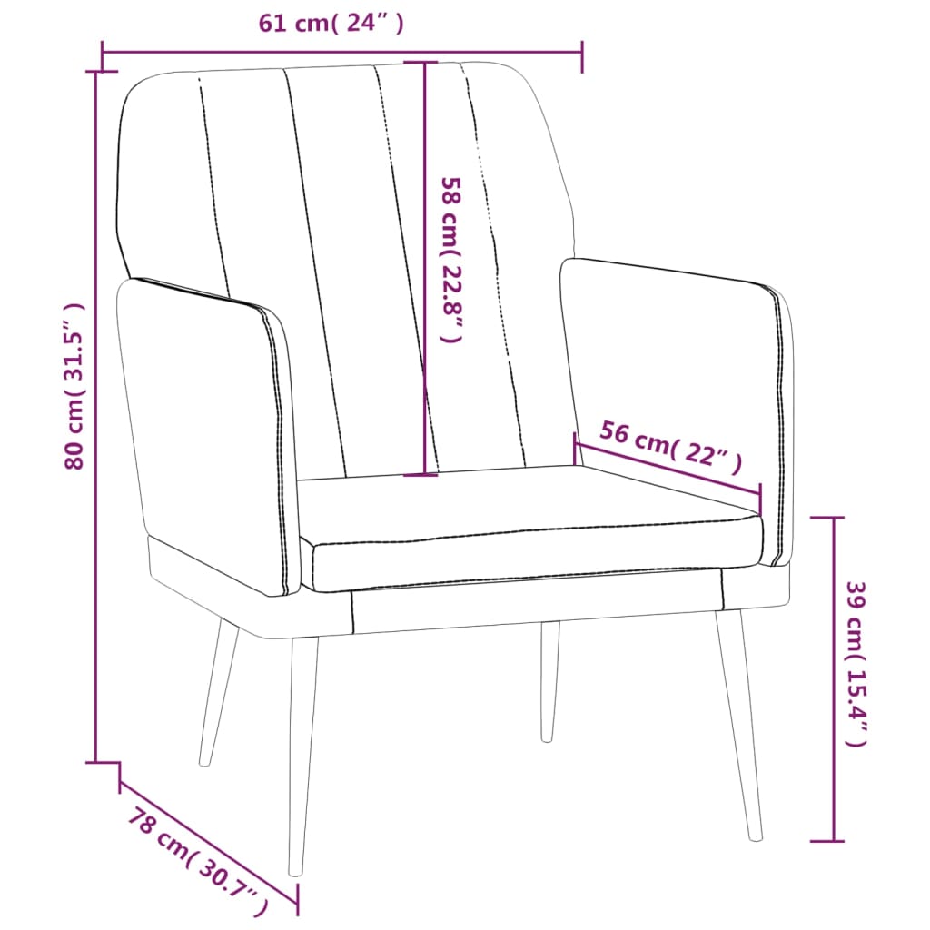 Armchair Wine Red 61x78x80 cm Faux Leather