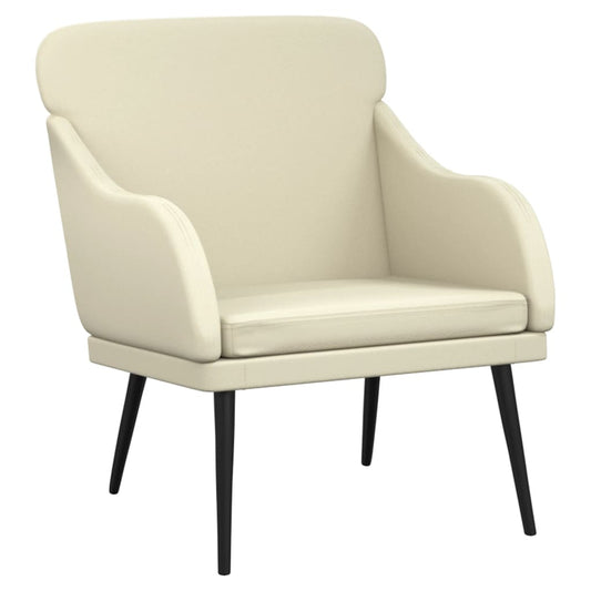 Armchair Cream 63x76x80 cm Faux Leather Armchair Cream 63x76x80 cm Faux Leather