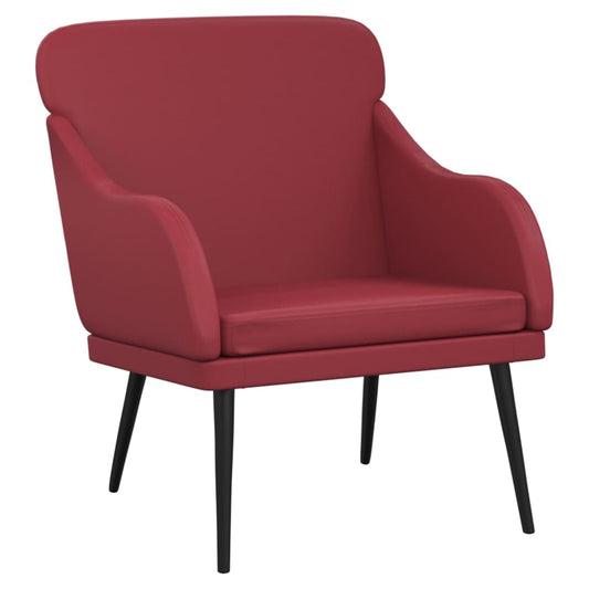 Armchair Wine Red 63x76x80 cm Faux Leather Armchair Wine Red 63x76x80 cm Faux Leather