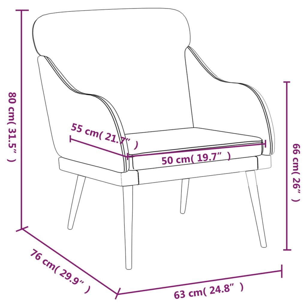 Armchair Wine Red 63x76x80 cm Faux Leather