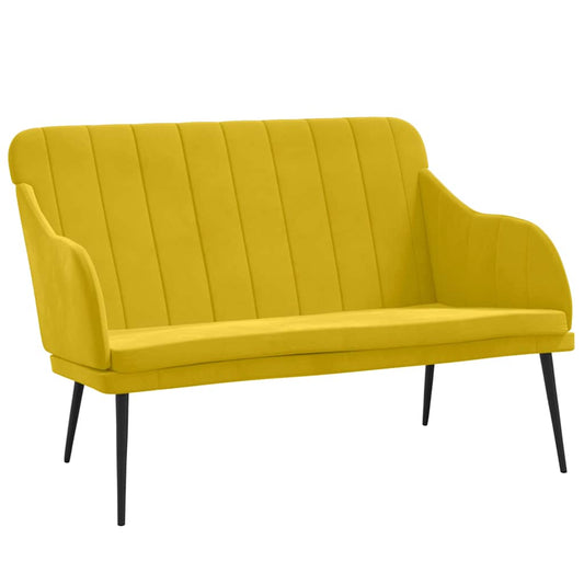 Bench Yellow 110x76x80 cm Velvet Bench Yellow 110x76x80 cm Velvet