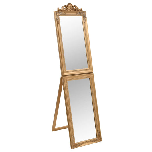 Free-Standing Mirror Gold 45x180 cm Free-Standing Mirror Gold 45x180 cm