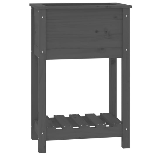 Planter with Shelf Grey 54x34.5x81 cm Solid Wood Pine Planter with Shelf Grey 54x34.5x81 cm Solid Wood Pine