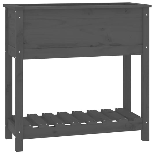 Planter with Shelf Grey 82.5x34.5x81 cm Solid Wood Pine Planter with Shelf Grey 82.5x34.5x81 cm Solid Wood Pine