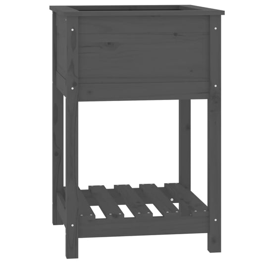 Planter with Shelf Grey 54x54x81 cm Solid Wood Pine Planter with Shelf Grey 54x54x81 cm Solid Wood Pine