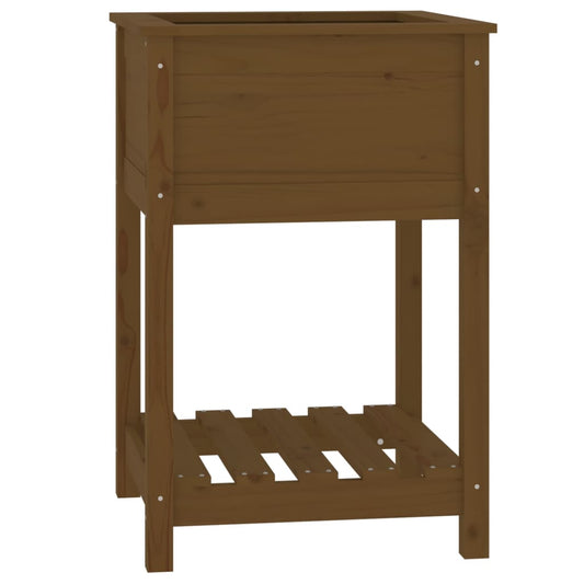 Planter with Shelf Honey Brown 54x54x81 cm Solid Wood Pine Planter with Shelf Honey Brown 54x54x81 cm Solid Wood Pine