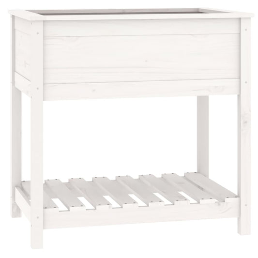 Planter with Shelf White 82.5x54x81 cm Solid Wood Pine Planter with Shelf White 82.5x54x81 cm Solid Wood Pine