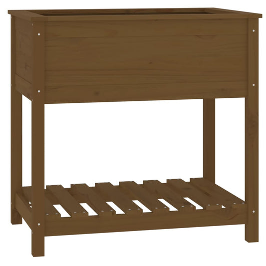 Planter with Shelf Honey Brown 82.5x54x81 cm Solid Wood Pine Planter with Shelf Honey Brown 82.5x54x81 cm Solid Wood Pine