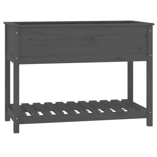 Planter with Shelf Grey 111.5x54x81 cm Solid Wood Pine Planter with Shelf Grey 111.5x54x81 cm Solid Wood Pine