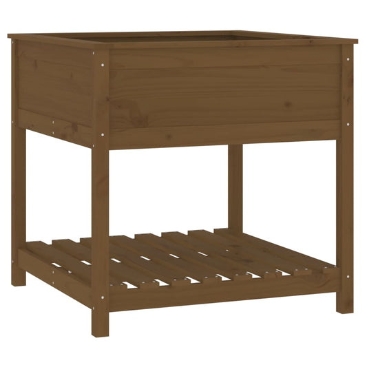 Planter with Shelf Honey Brown 82.5x82.5x81 cm Solid Wood Pine Planter with Shelf Honey Brown 82.5x82.5x81 cm Solid Wood Pine