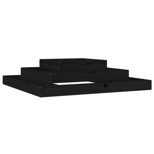 Planter Black 110x110x27 cm Solid Wood Pine Planter Black 110x110x27 cm Solid Wood Pine