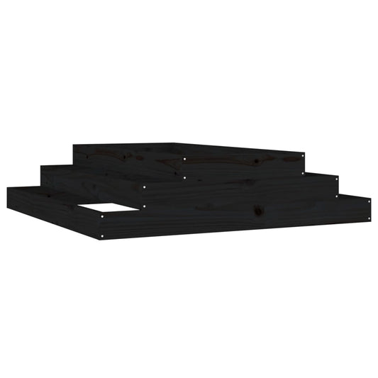 Planter Black 110x110x27 cm Solid Wood Pine Planter Black 110x110x27 cm Solid Wood Pine