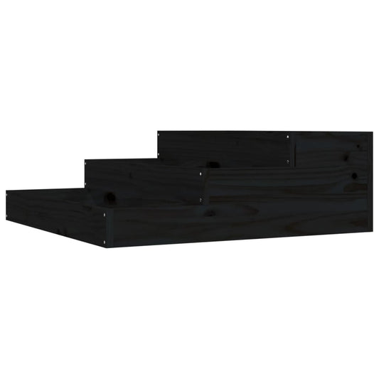 Planter Black 78x78x27 cm Solid Wood Pine Planter Black 78x78x27 cm Solid Wood Pine