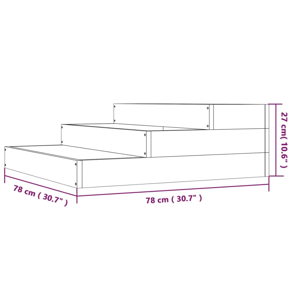 Planter 78x78x27 cm Solid Wood Douglas