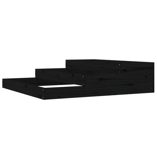 Planter Black 107x107x27 cm Solid Wood Pine Planter Black 107x107x27 cm Solid Wood Pine