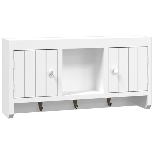 Key Cabinet White 40x8.5x20 cm Engineered Wood&Steel Key Cabinet White 40x8.5x20 cm Engineered Wood&Steel