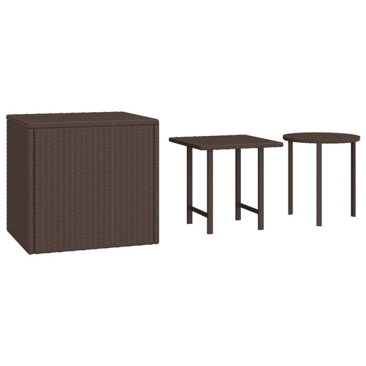 Side Tables 3 pcs Brown Poly Rattan Side Tables 3 pcs Brown Poly Rattan