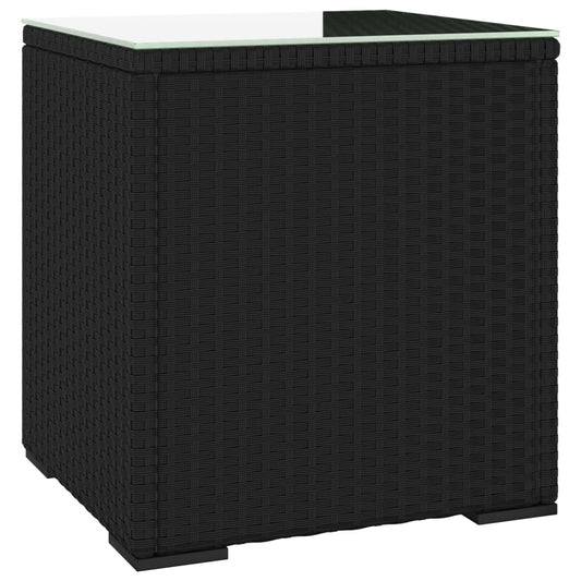 Side Table | Black | PE rattan | Compact | Durable | Side Table Side Table | Black | PE rattan | Compact | Durable | Side Table