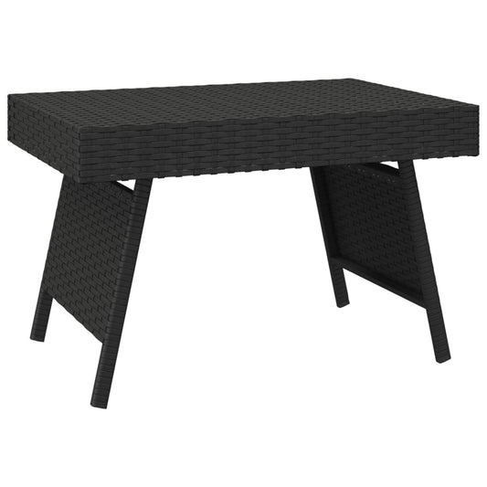Foldable Side Table Black 60x40x38 cm Poly Rattan Foldable Side Table Black 60x40x38 cm Poly Rattan