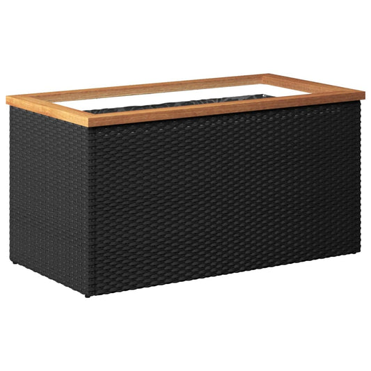 Planter Black 80x40x40 cm Poly Rattan Planter Black 80x40x40 cm Poly Rattan