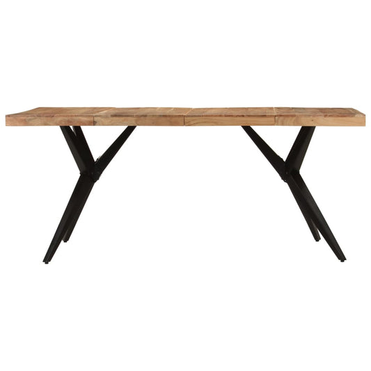 Dining Table Black 180x90x77 cm Solid Wood Acacia Dining Table Black 180x90x77 cm Solid Wood Acacia