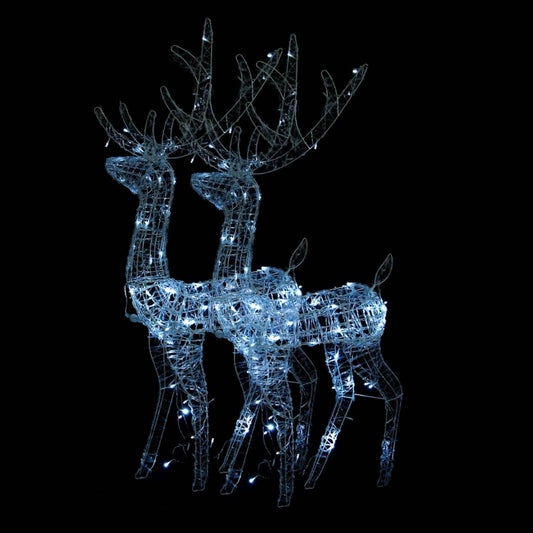 Acrylic Reindeer Christmas Decorations 2 pcs 120 cm Cold White Acrylic Reindeer Christmas Decorations 2 pcs 120 cm Cold White