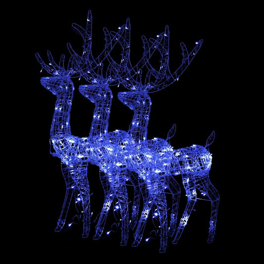 Acrylic Reindeer Christmas Decorations 3 pcs 128 cm Blue Acrylic Reindeer Christmas Decorations 3 pcs 128 cm Blue