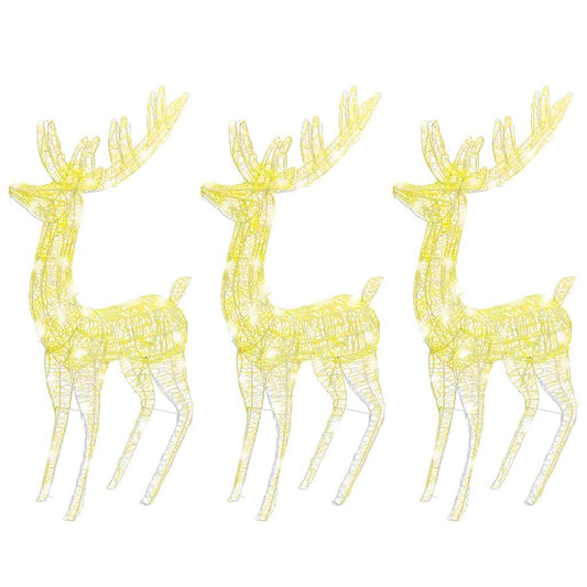 XXL Acrylic Christmas Reindeers 250 LED 3 pcs 180 cm Warm White XXL Acrylic Christmas Reindeers 250 LED 3 pcs 180 cm Warm White