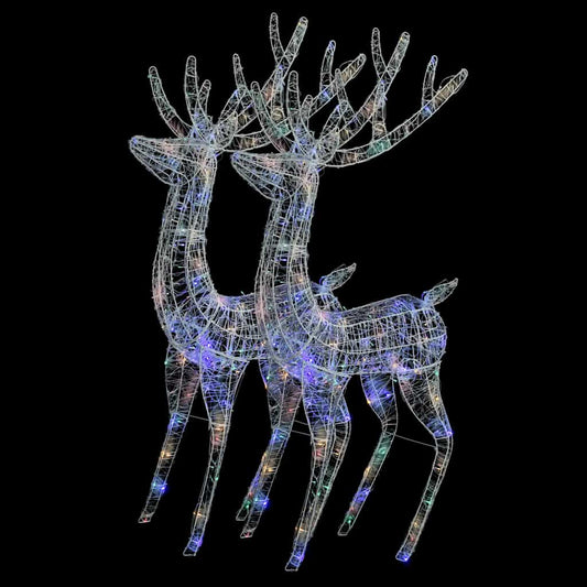 XXL Acrylic Christmas Reindeers 250 LED 2 pcs 180cm Multicolour XXL Acrylic Christmas Reindeers 250 LED 2 pcs 180cm Multicolour