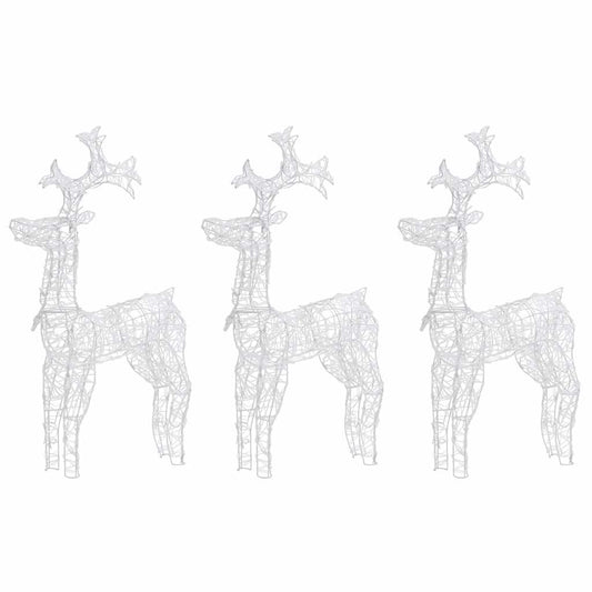 Reindeer Christmas Decorations 3 pcs 60x16x100 cm Acrylic Reindeer Christmas Decorations 3 pcs 60x16x100 cm Acrylic