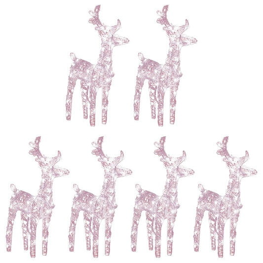 Christmas Reindeers 6 pcs Warm White 240 LEDs Acrylic Christmas Reindeers 6 pcs Warm White 240 LEDs Acrylic