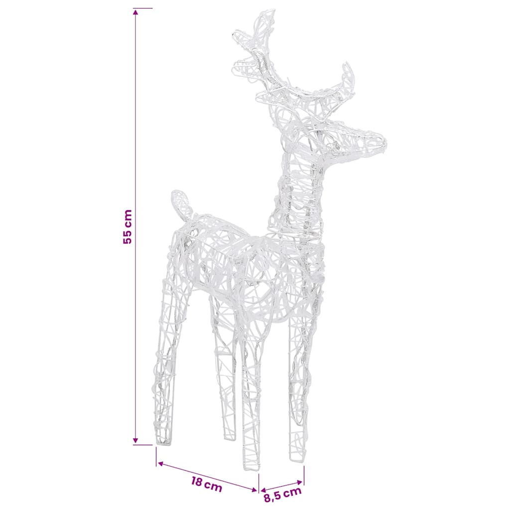 Christmas Reindeers 6 pcs Warm White 240 LEDs Acrylic