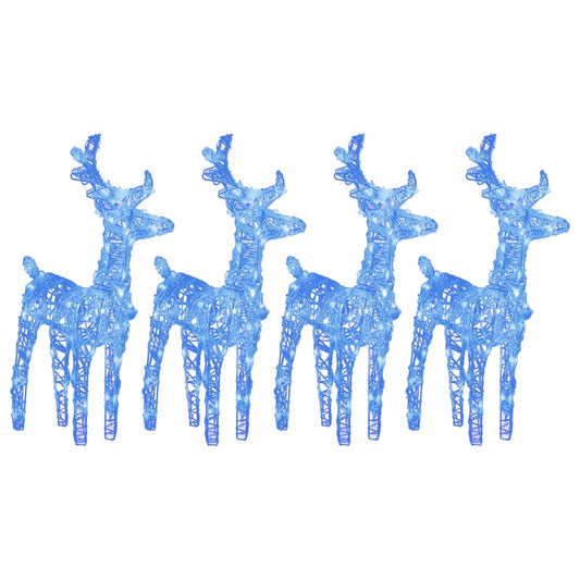 Christmas Reindeers 4 pcs Blue 160 LEDs Acrylic Christmas Reindeers 4 pcs Blue 160 LEDs Acrylic
