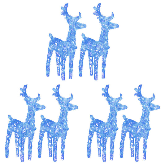 Christmas Reindeers 6 pcs Blue 240 LEDs Acrylic Christmas Reindeers 6 pcs Blue 240 LEDs Acrylic