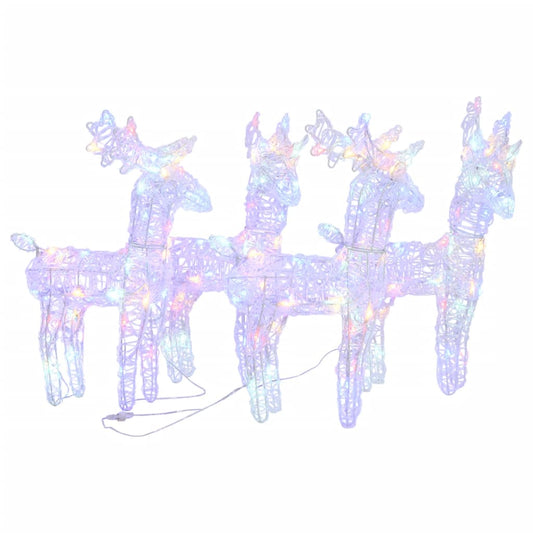 Christmas Reindeers 4 pcs Multicolour 160 LEDs Acrylic Christmas Reindeers 4 pcs Multicolour 160 LEDs Acrylic
