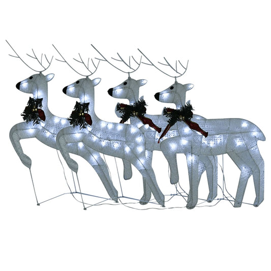Christmas Reindeers 4 pcs White 80 LEDs Christmas Reindeers 4 pcs White 80 LEDs