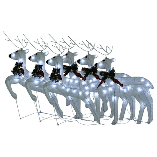 Christmas Reindeers 6 pcs White 120 LEDs Christmas Reindeers 6 pcs White 120 LEDs