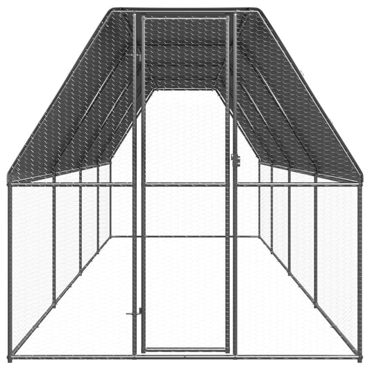 Outdoor Chicken Cage 2x8x2 m Galvanised Steel Outdoor Chicken Cage 2x8x2 m Galvanised Steel