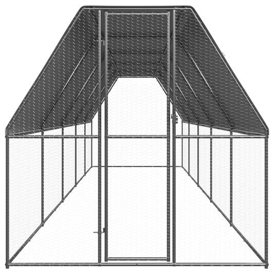 Outdoor Chicken Cage 2x10x2 m Galvanised Steel Outdoor Chicken Cage 2x10x2 m Galvanised Steel