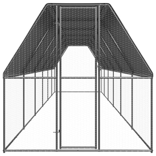 Outdoor Chicken Cage 2x12x2 m Galvanised Steel Outdoor Chicken Cage 2x12x2 m Galvanised Steel